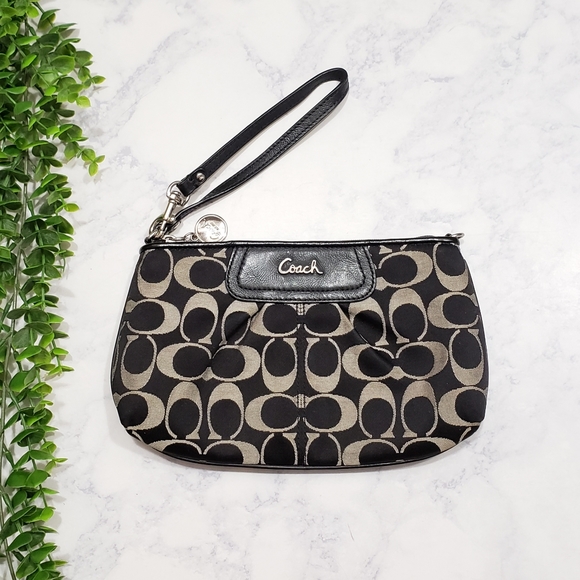 Coach Handbags - Coach Signature Sateen Large Wristlet